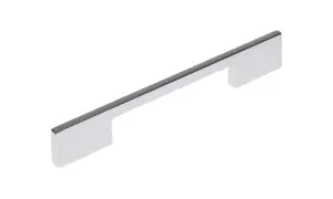 Elegancki, chromowany uchwyt meblowy 128mm, idealny do nowoczesnych wnętrz.