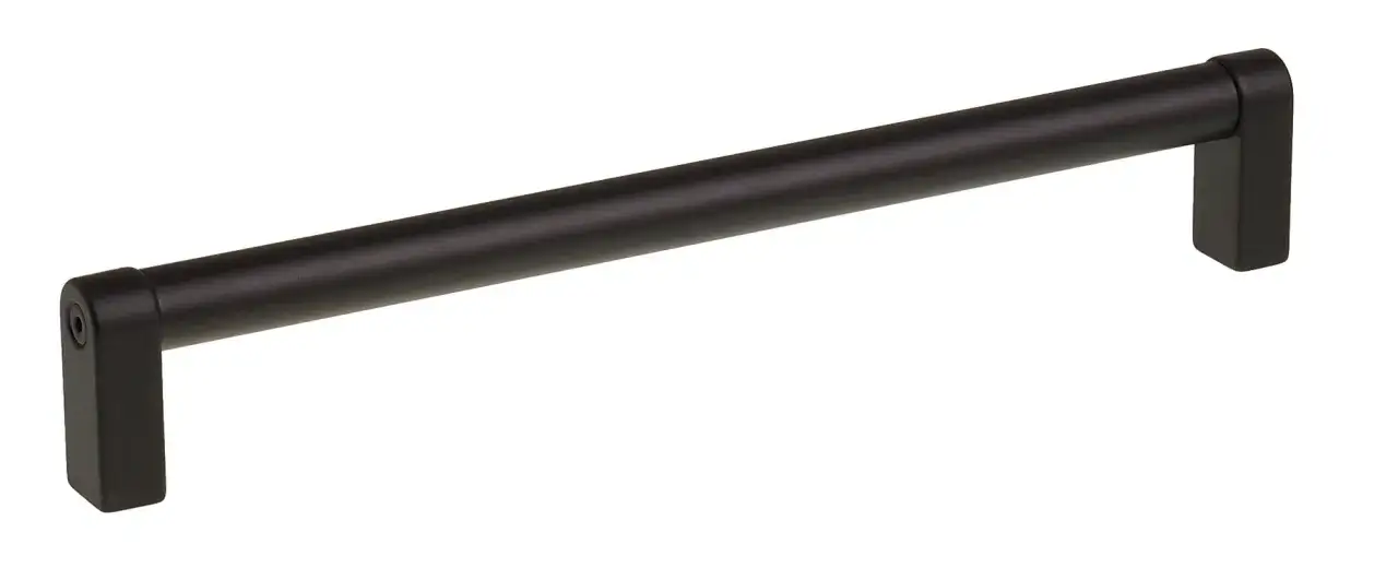 Czarny, matowy uchwyt meblowy 128mm, idealny do nowoczesnych mebli.