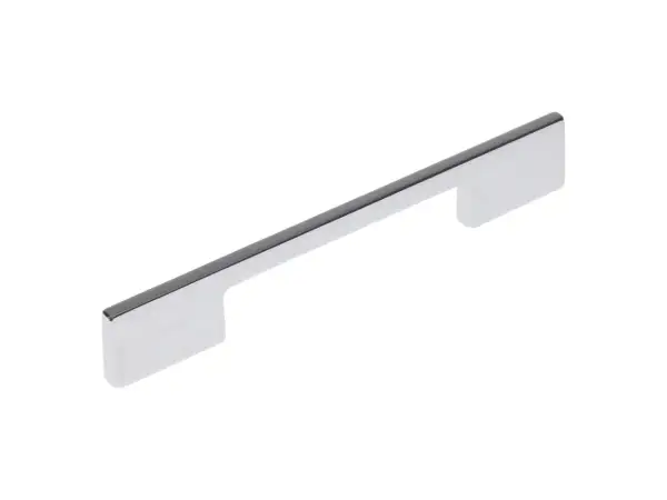 Elegancki, chromowany uchwyt meblowy 128mm, idealny do nowoczesnych wnętrz.